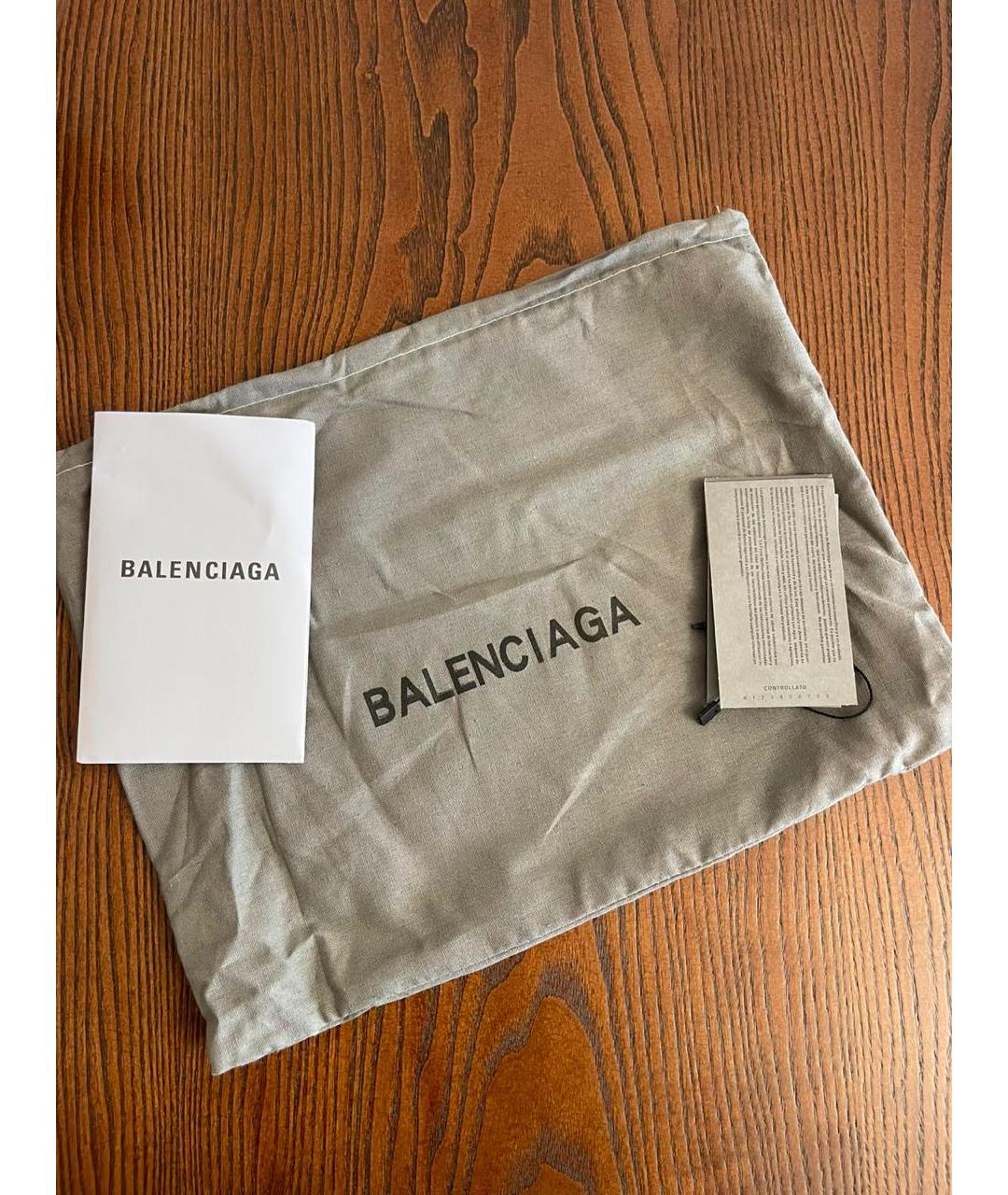 BALENCIAGA Черная кожаная сумка с короткими ручками, фото 7