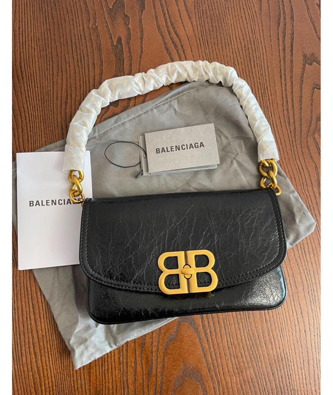 BALENCIAGA Черная кожаная сумка с короткими ручками, фото 9