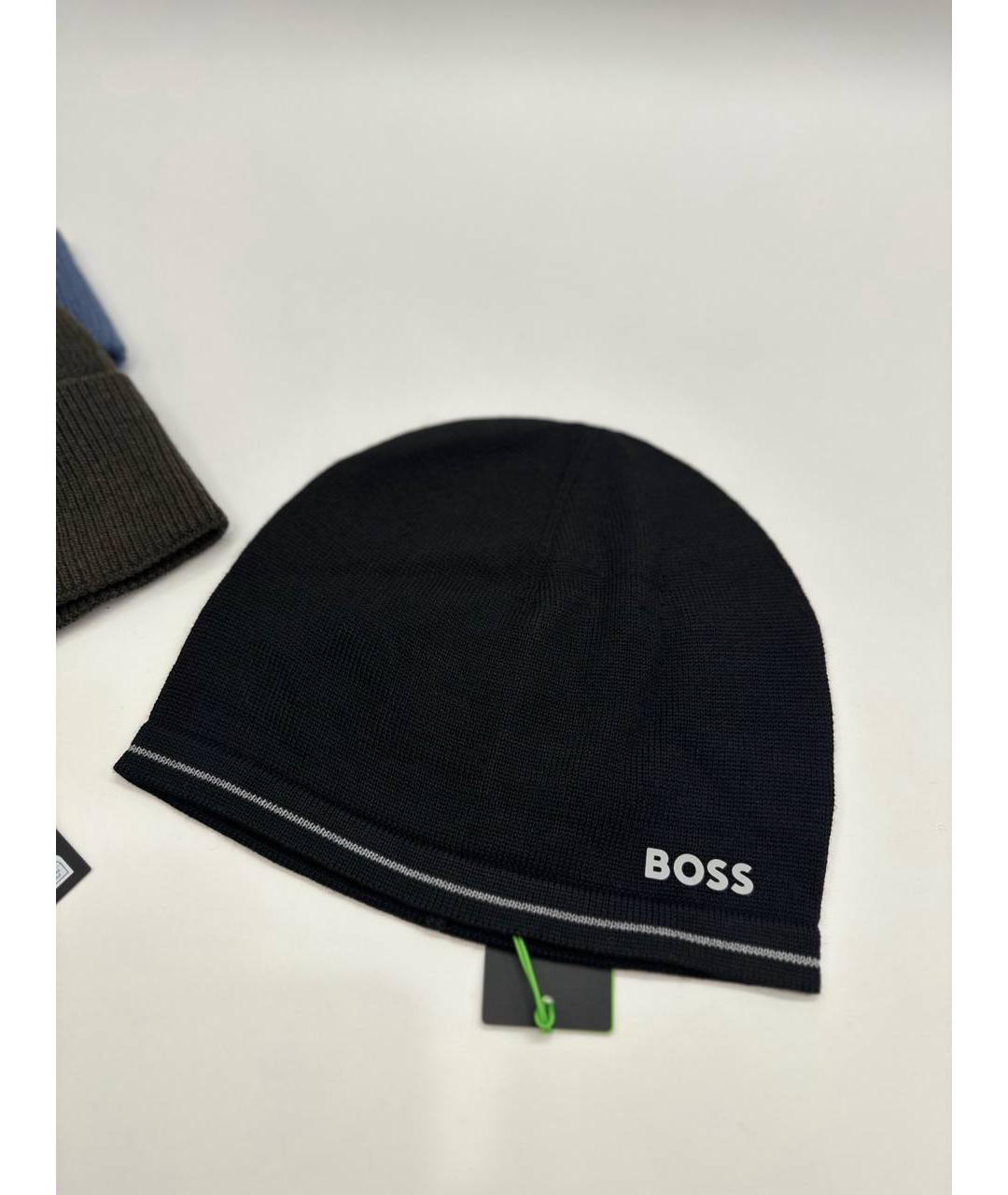 HUGO BOSS Черная шерстяная шапка, фото 4