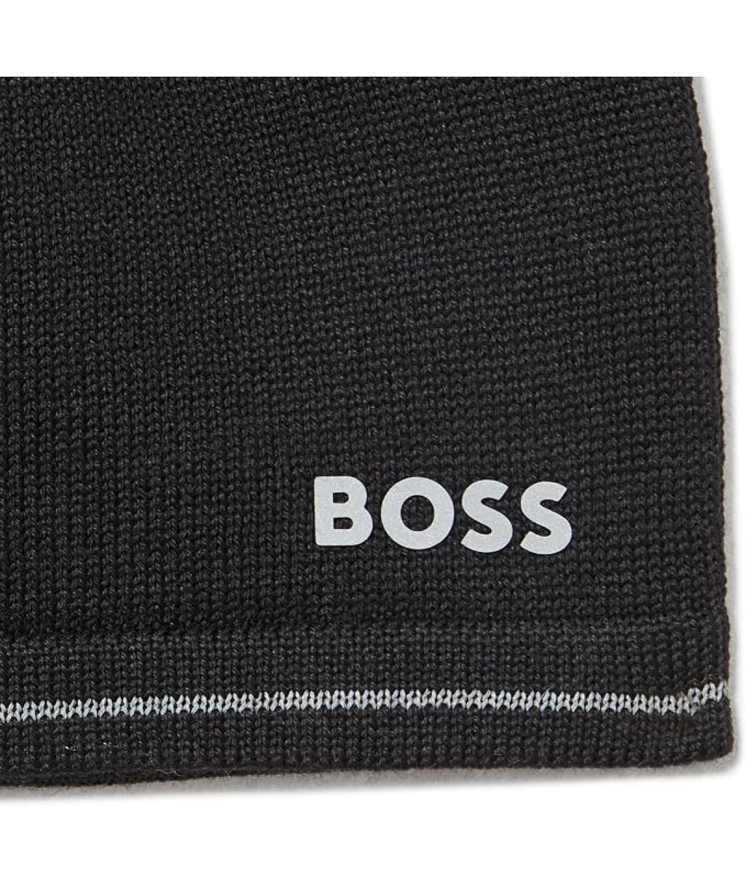 HUGO BOSS Черная шерстяная шапка, фото 3