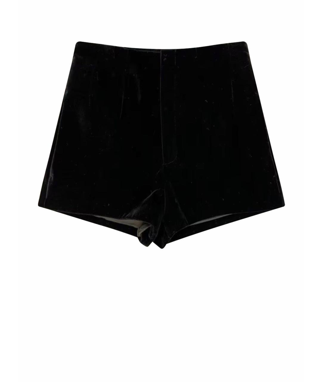 SAINT LAURENT Черные бархатные шорты, фото 1