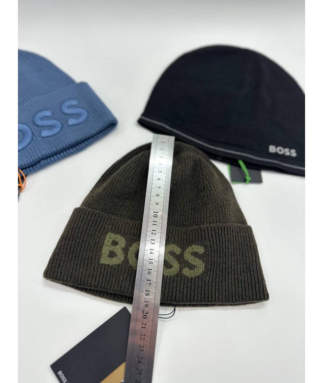 HUGO BOSS Хаки шерстяная шапка, фото 5