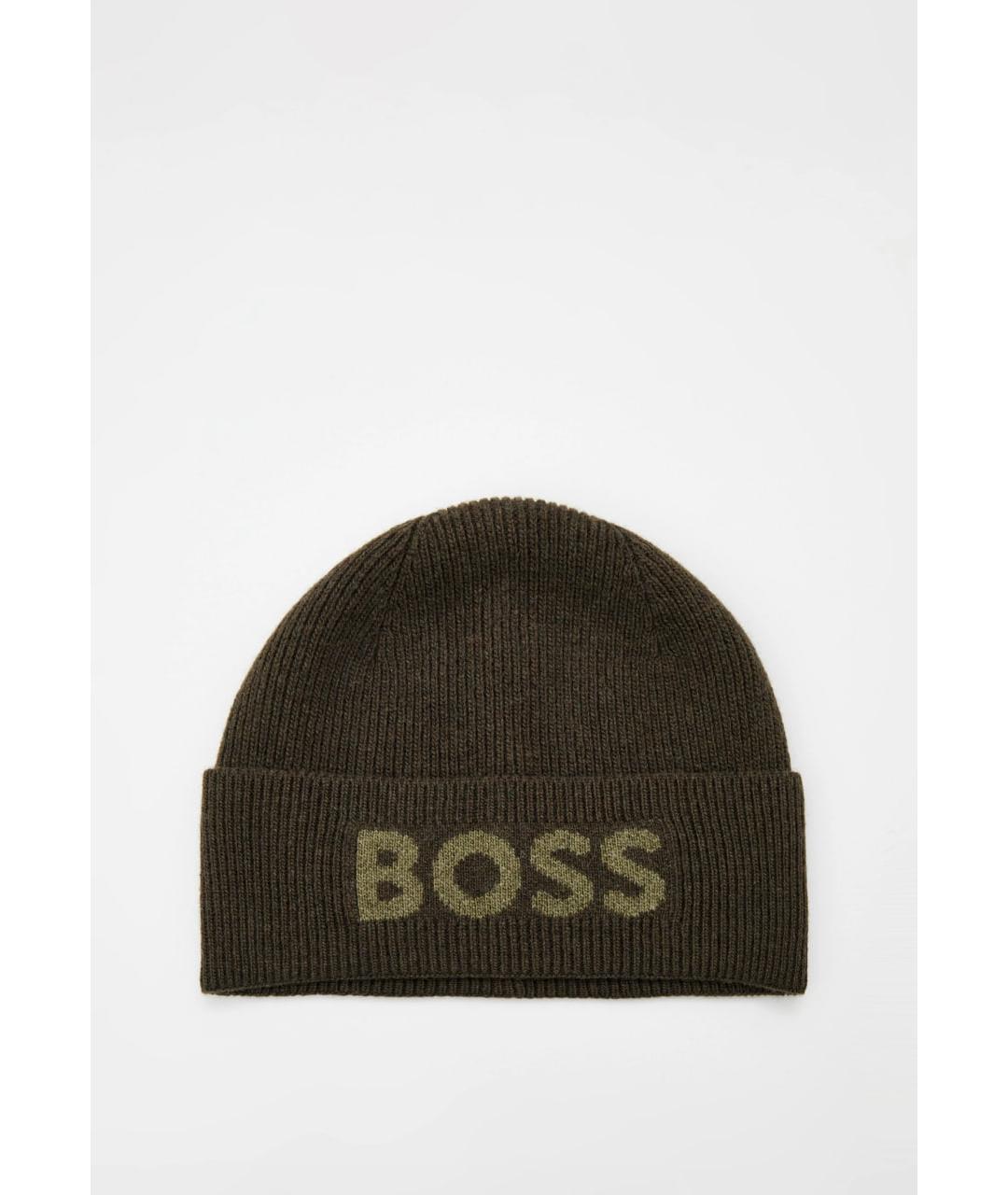 HUGO BOSS Хаки шерстяная шапка, фото 6