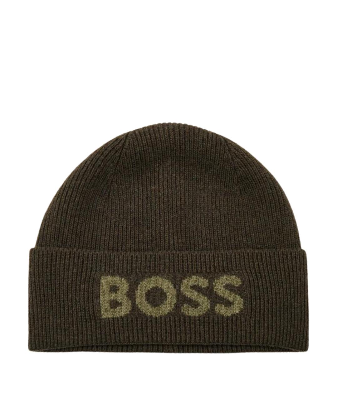 HUGO BOSS Хаки шерстяная шапка, фото 1
