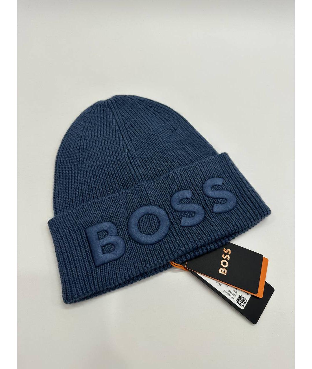 HUGO BOSS Голубая шерстяная шапка, фото 4