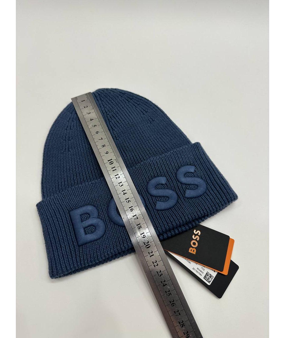 HUGO BOSS Голубая шерстяная шапка, фото 6
