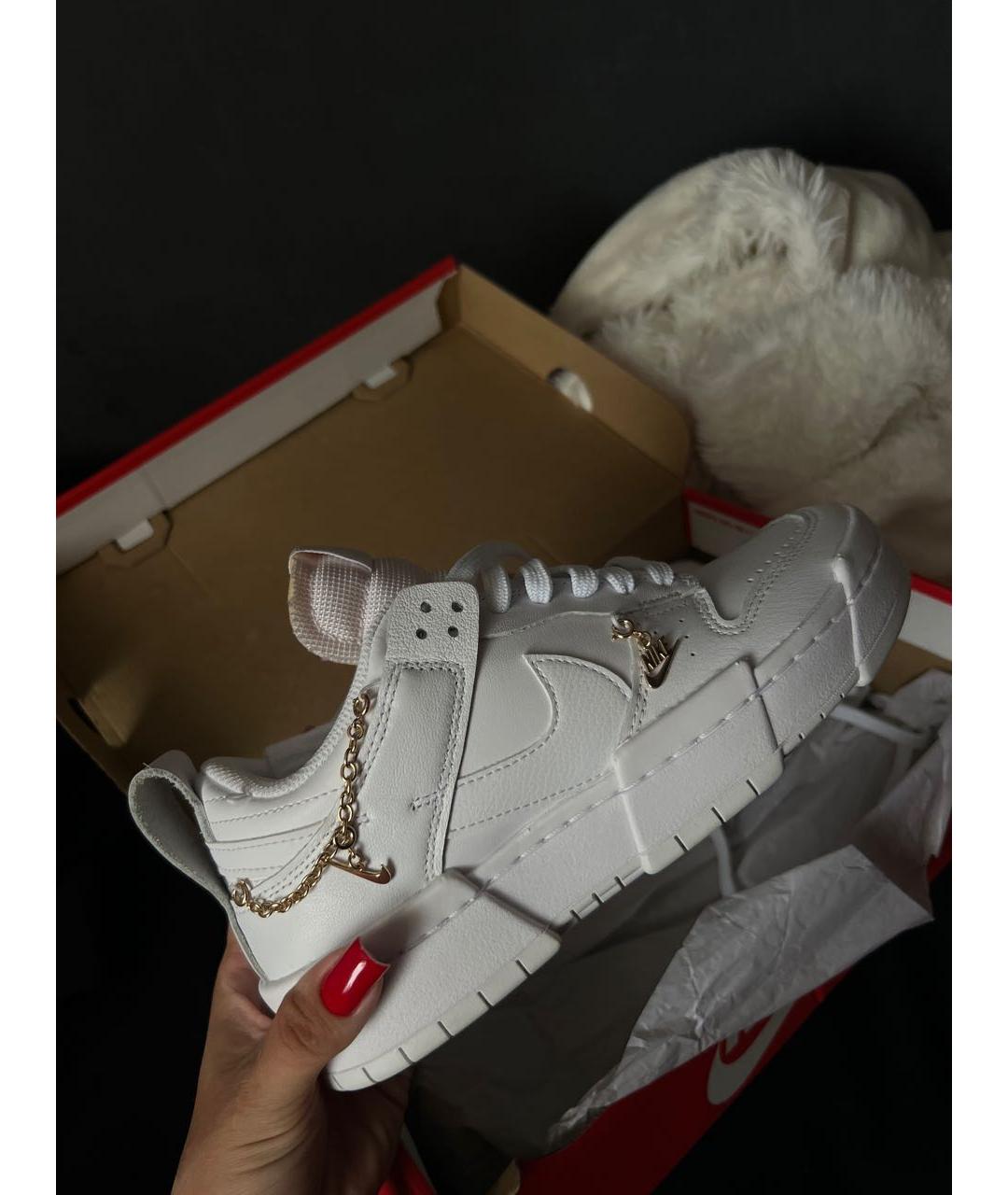 NIKE Белые кроссовки из искусственной кожи, фото 3