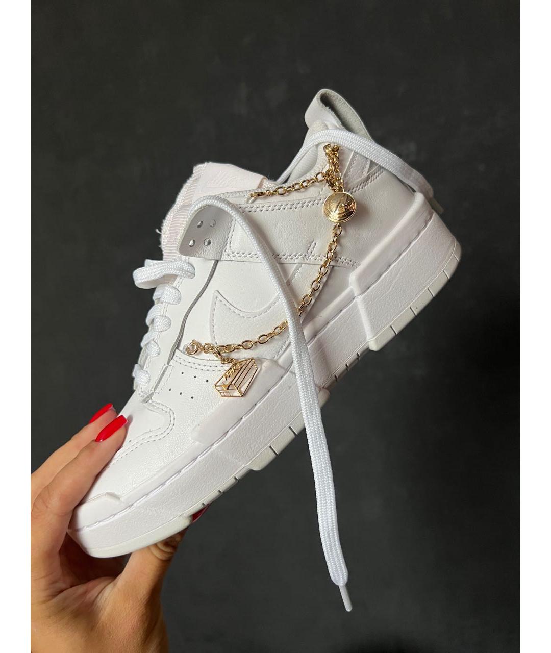NIKE Белые кроссовки из искусственной кожи, фото 2
