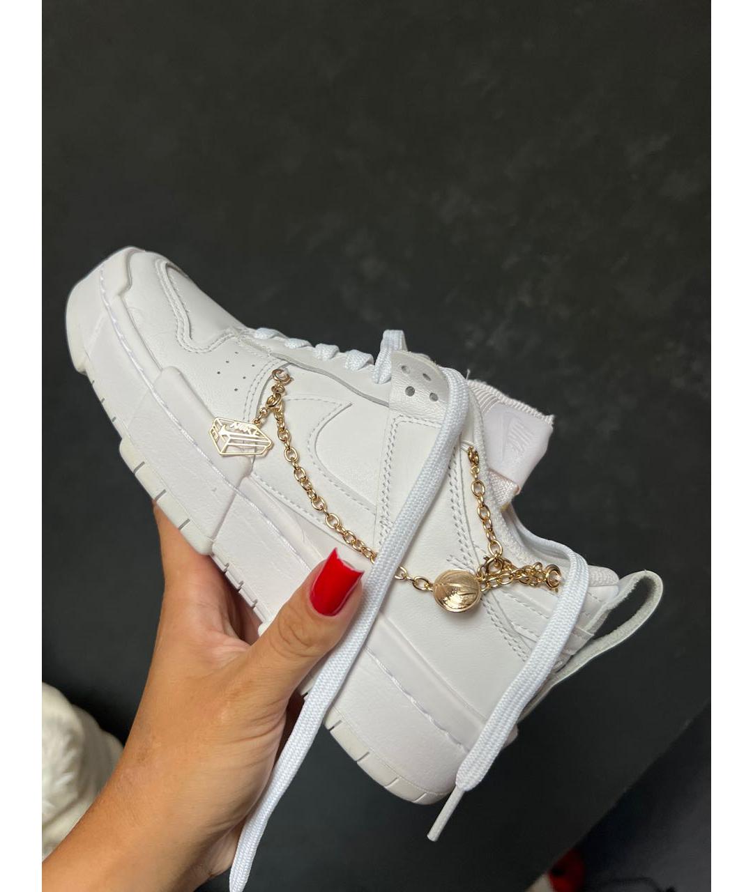 NIKE Белые кроссовки из искусственной кожи, фото 4