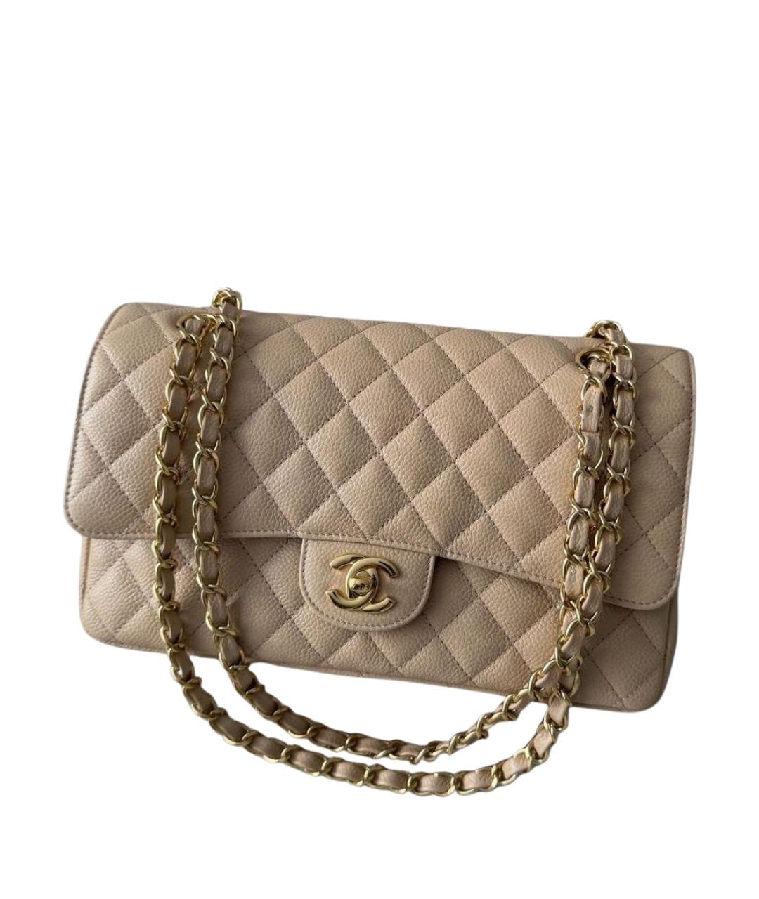 CHANEL Бежевая кожаная сумка через плечо, фото 1