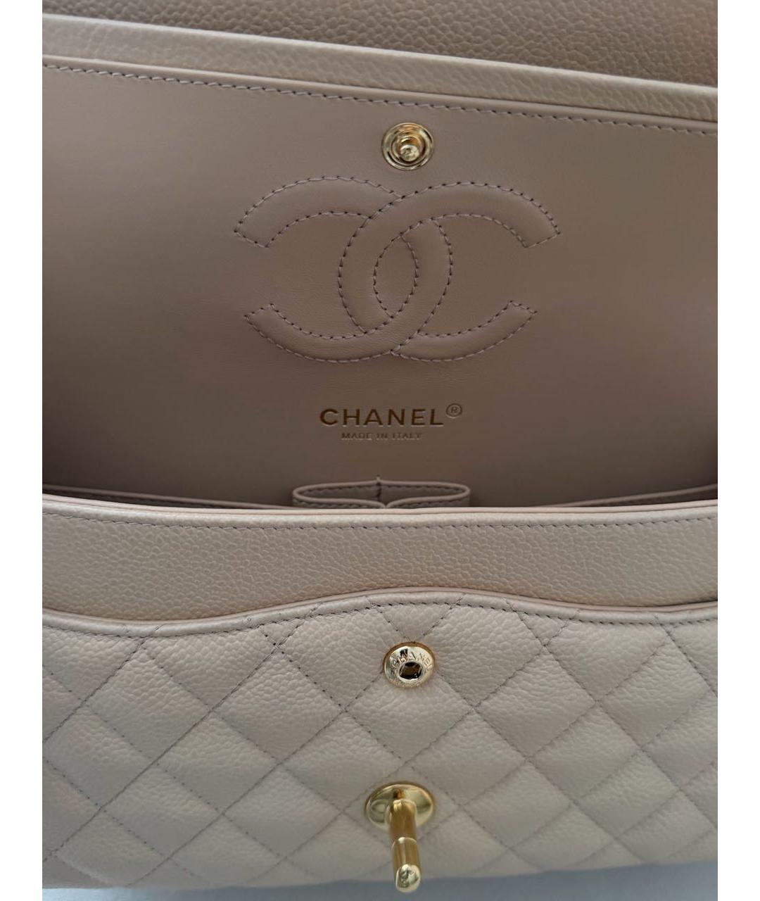 CHANEL Бежевая кожаная сумка через плечо, фото 7