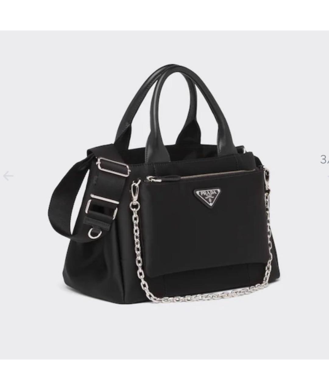 PRADA Черная нейлоновая сумка тоут, фото 9