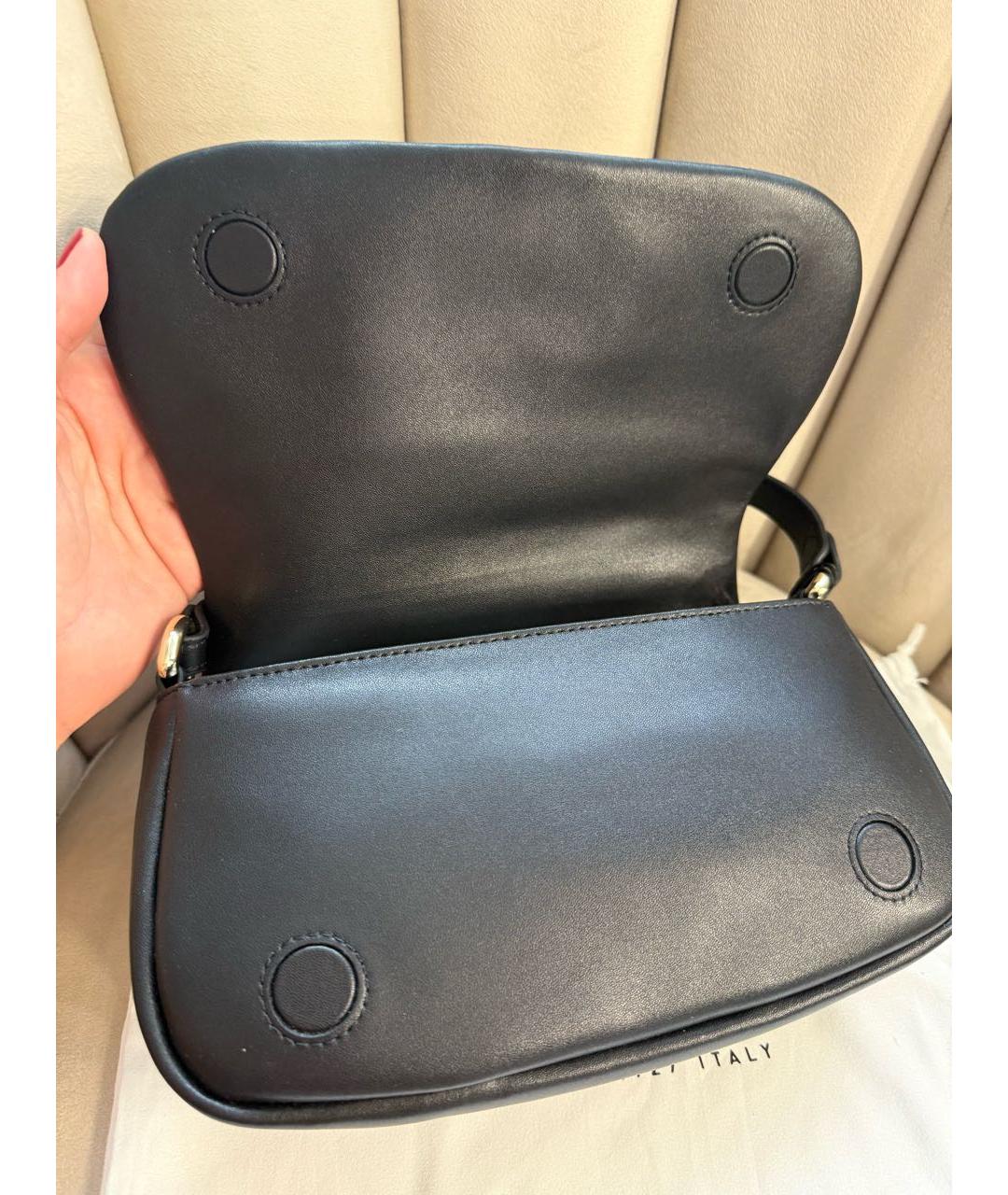 FURLA Черная кожаная сумка с короткими ручками, фото 5