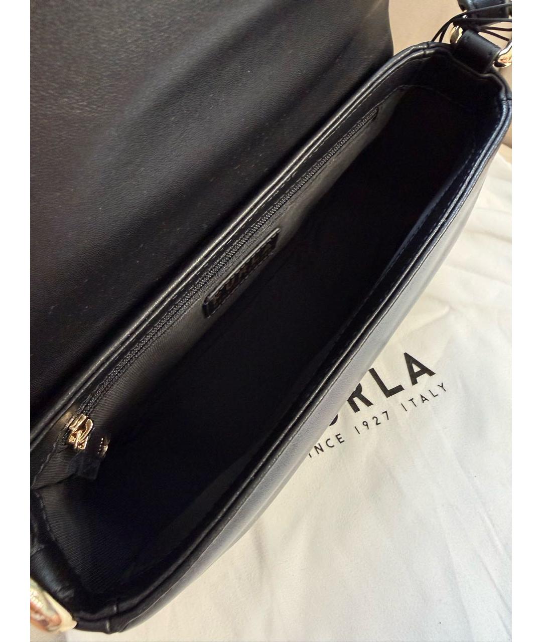 FURLA Черная кожаная сумка с короткими ручками, фото 6