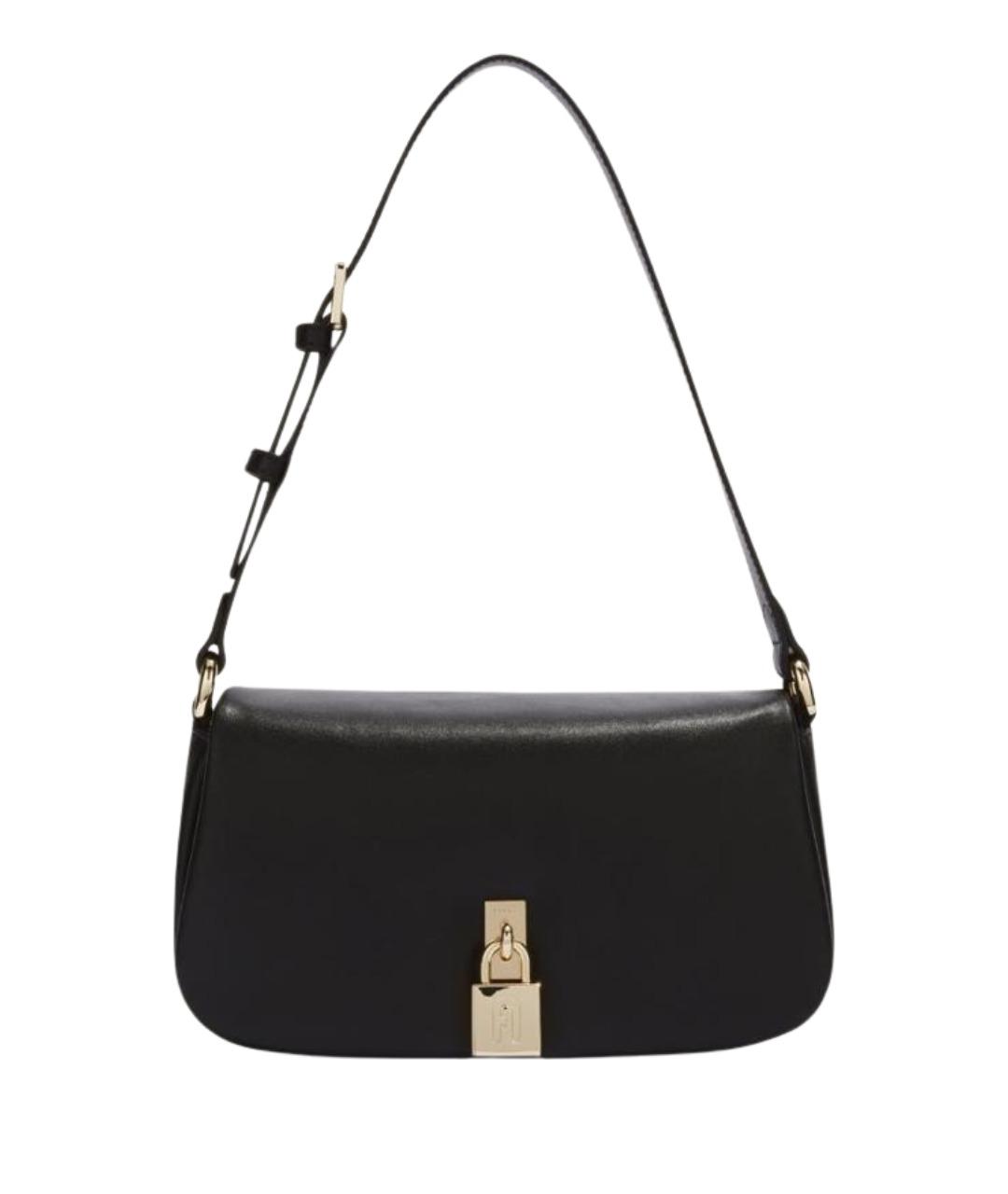 FURLA Черная кожаная сумка с короткими ручками, фото 1