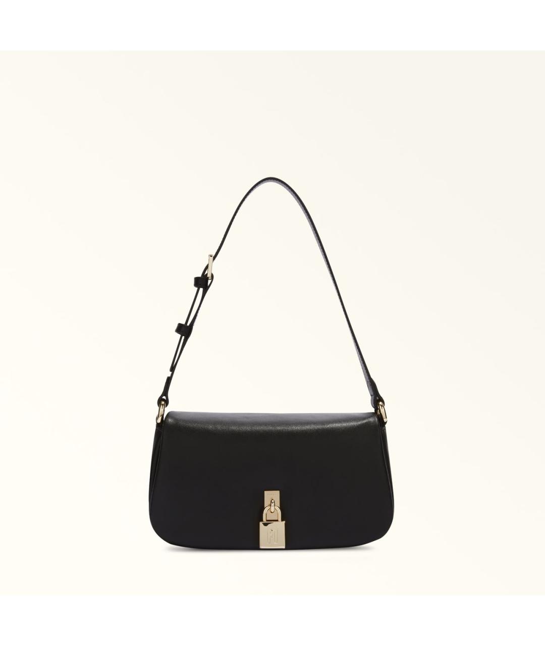 FURLA Черная кожаная сумка с короткими ручками, фото 9