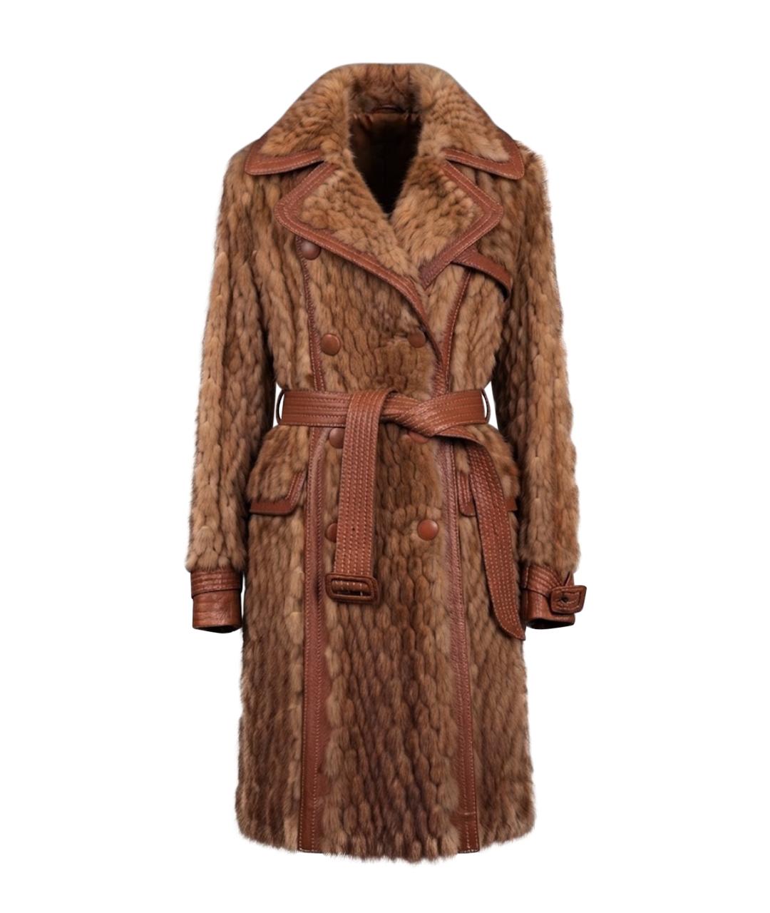 ESCADA Коричневая меховая шуба, фото 1