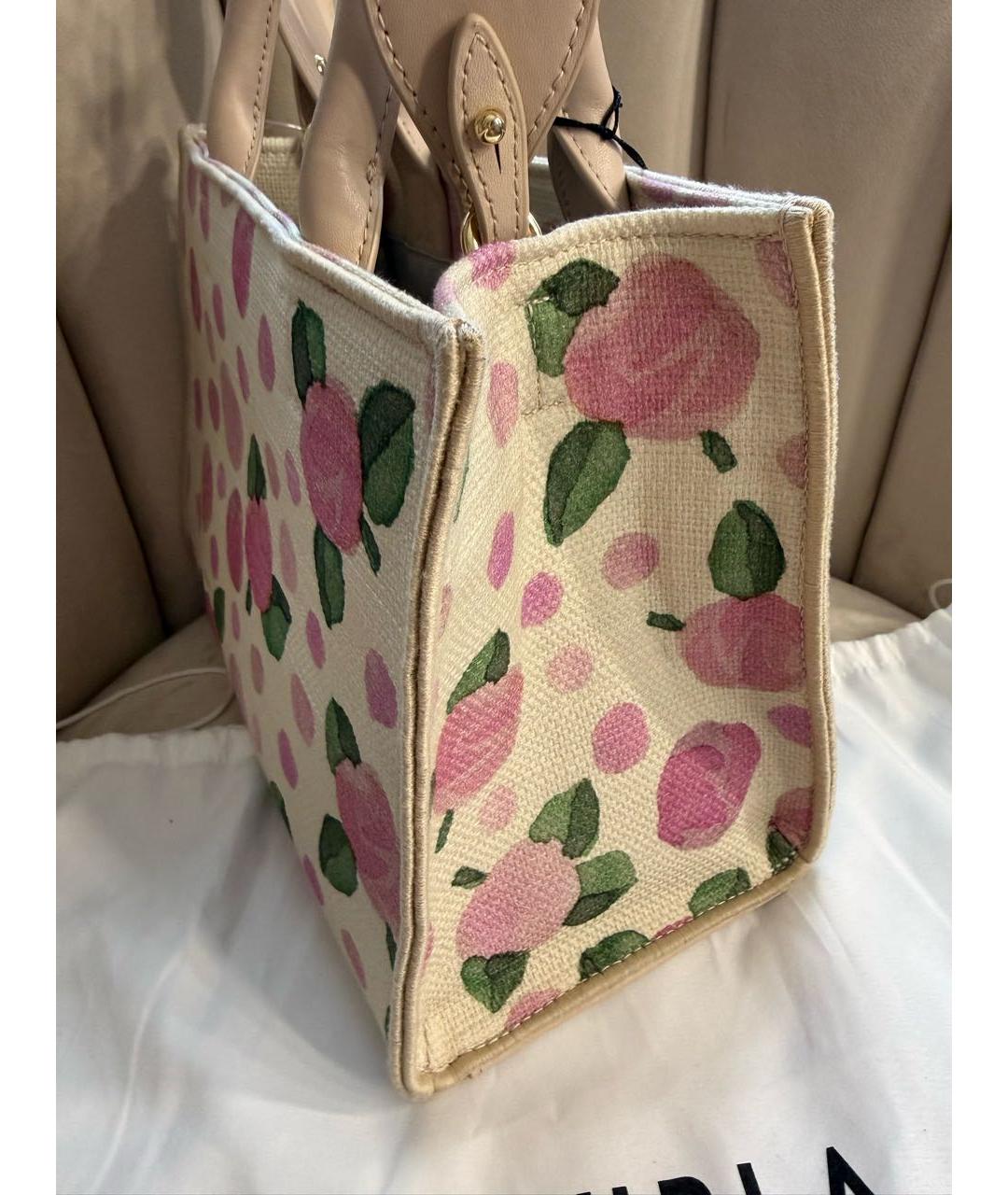 FURLA Розовая сумка тоут из канвы, фото 5