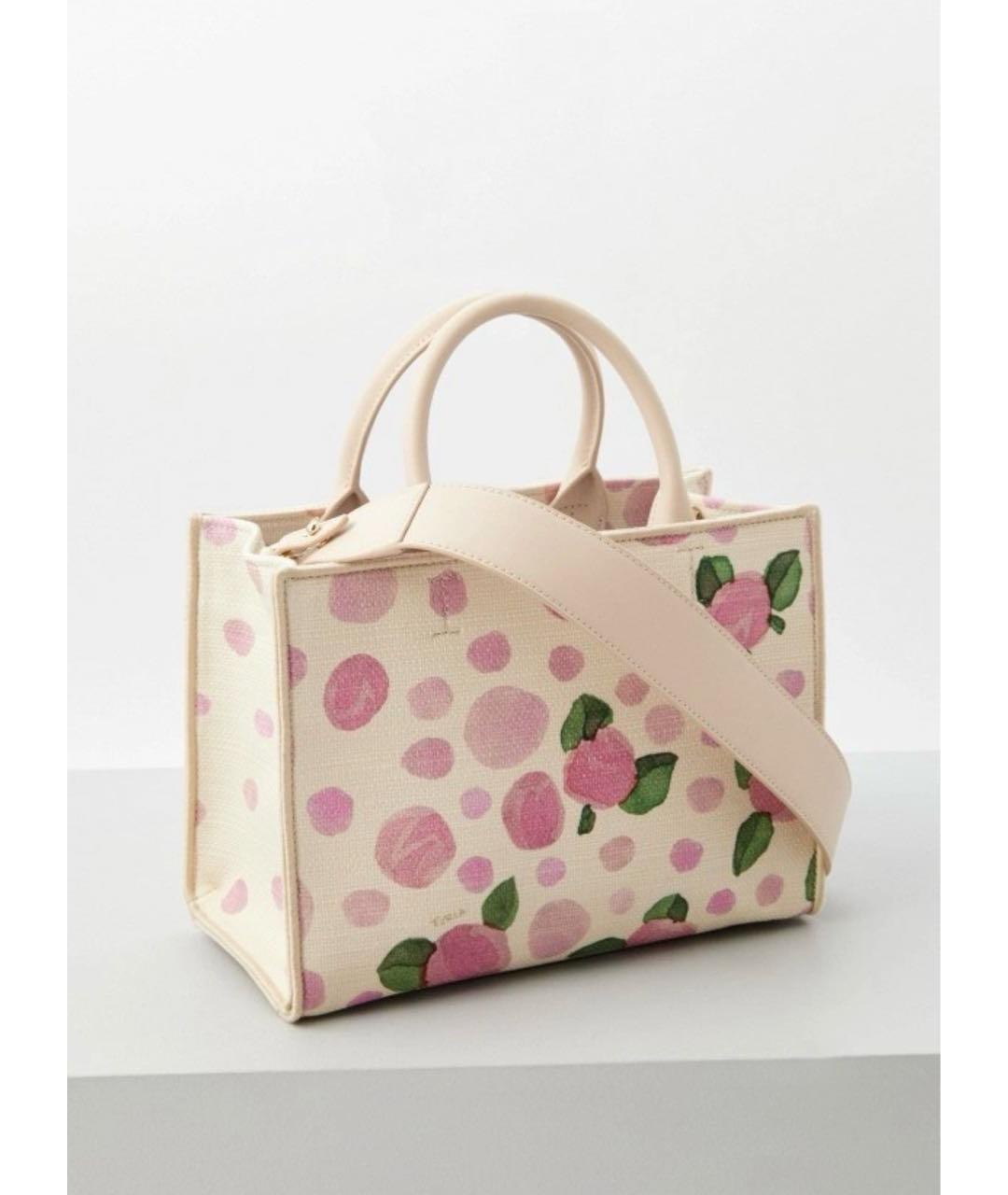 FURLA Розовая сумка тоут из канвы, фото 2