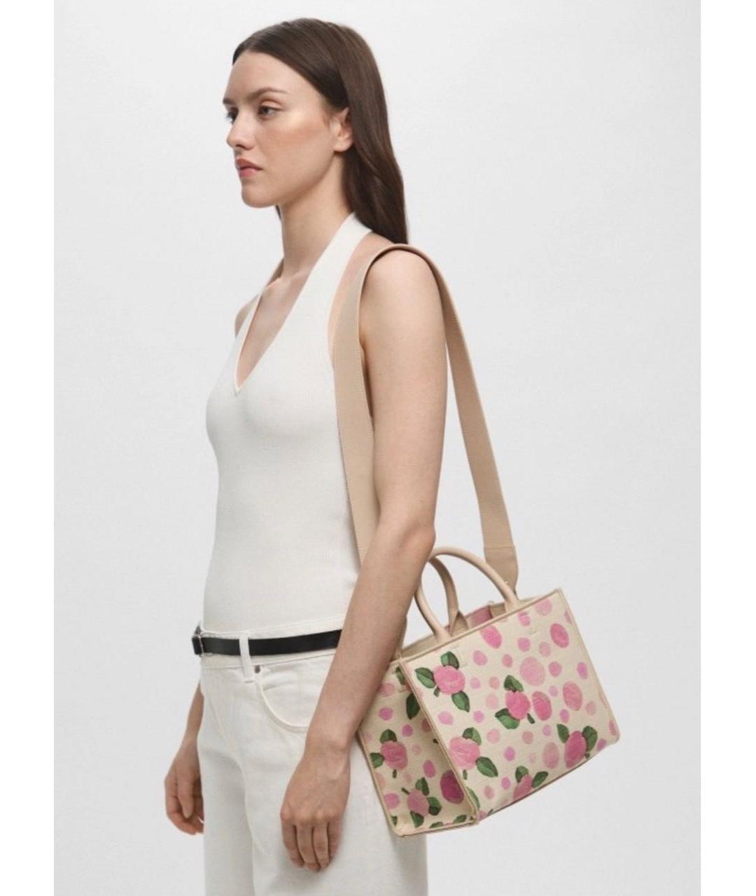 FURLA Розовая сумка тоут из канвы, фото 7