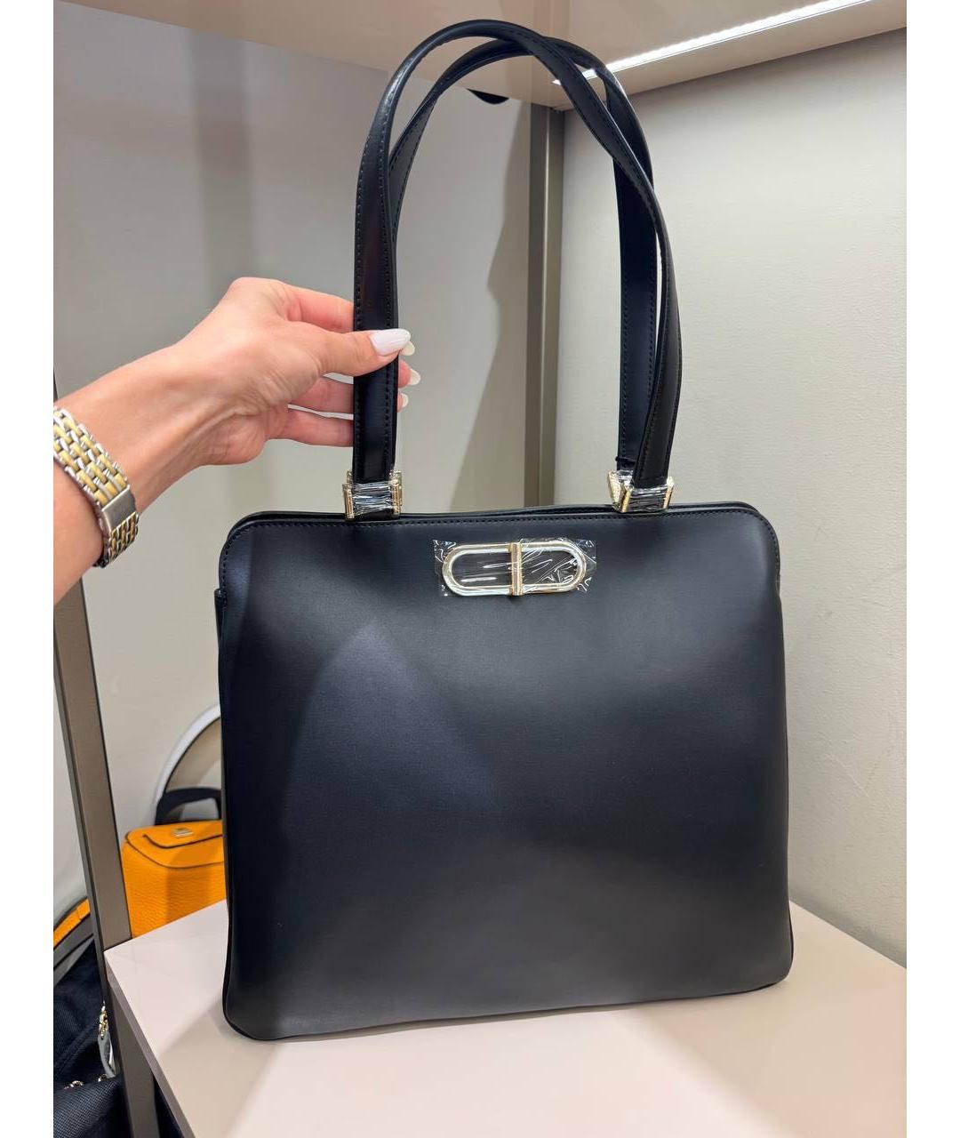 FURLA Черная кожаная сумка с короткими ручками, фото 2
