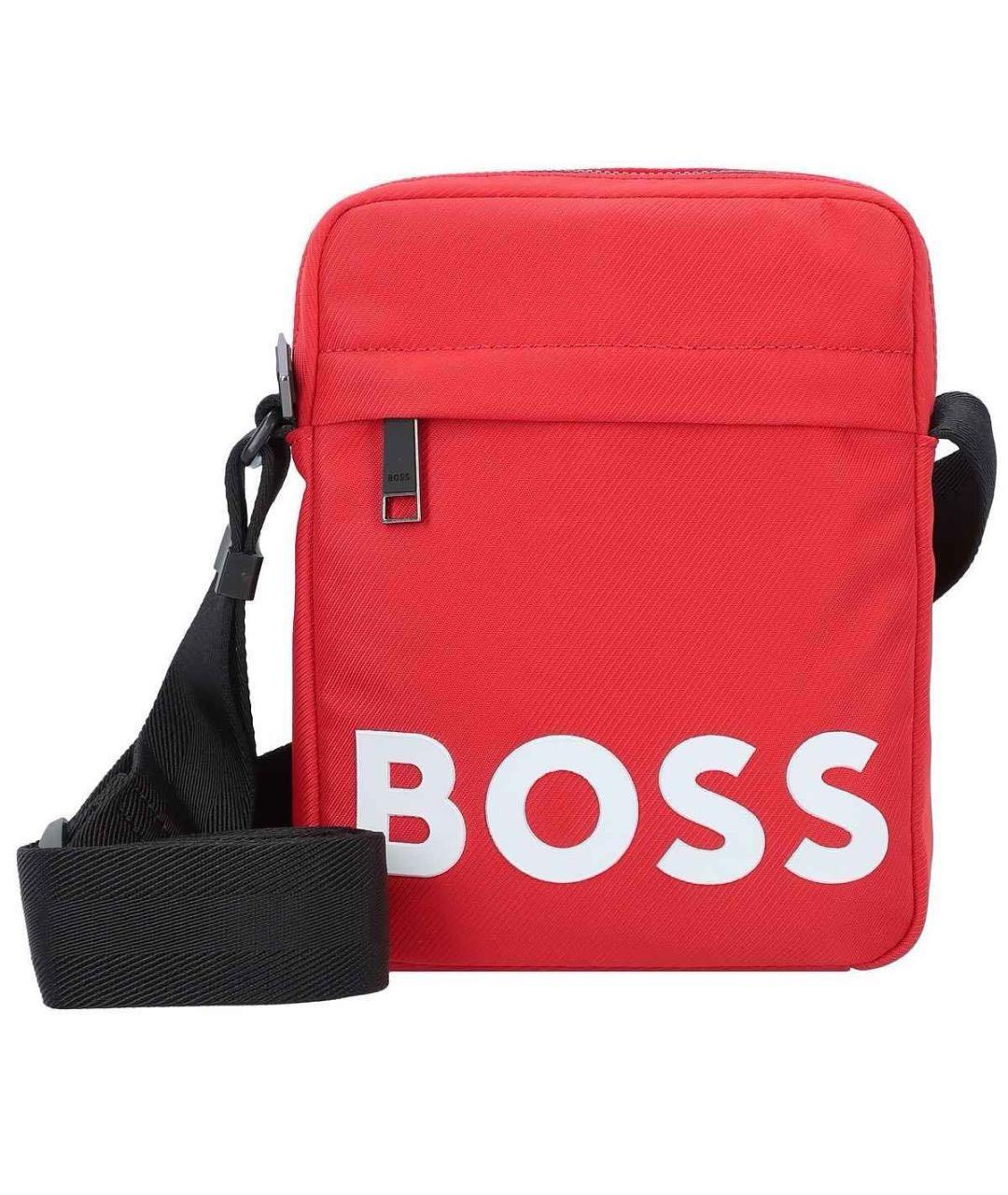HUGO BOSS Красная синтетическая сумка на плечо, фото 1