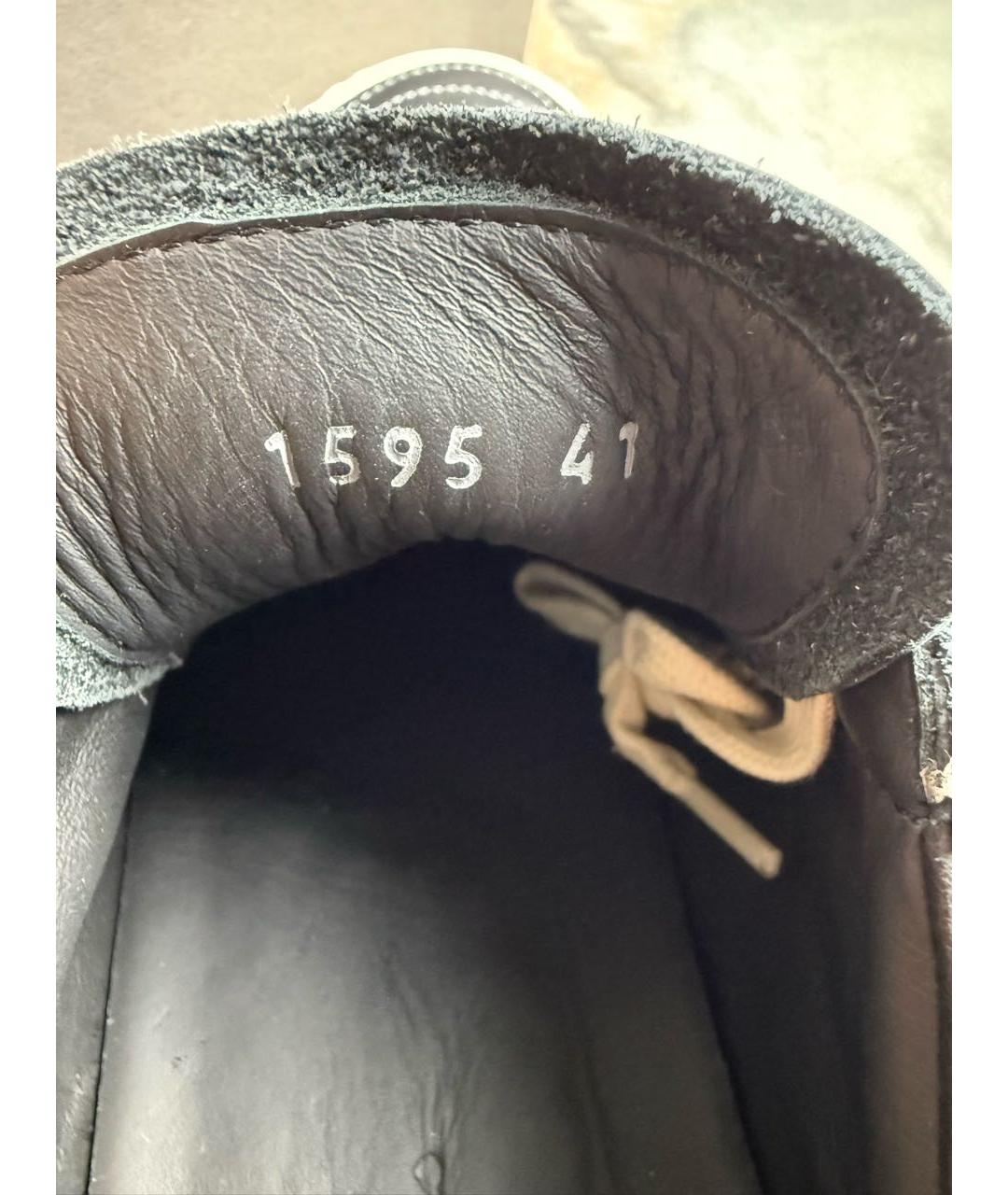 RICK OWENS Черные кожаные низкие кроссовки / кеды, фото 5