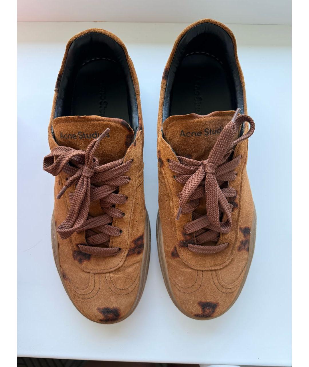 ACNE STUDIOS Коричневые низкие кроссовки / кеды, фото 2