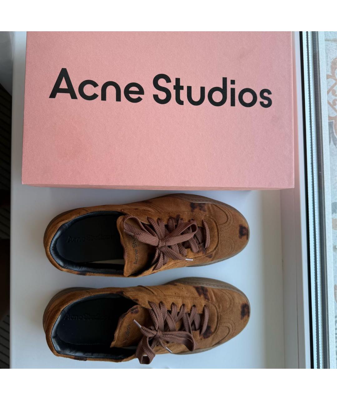 ACNE STUDIOS Коричневые низкие кроссовки / кеды, фото 5