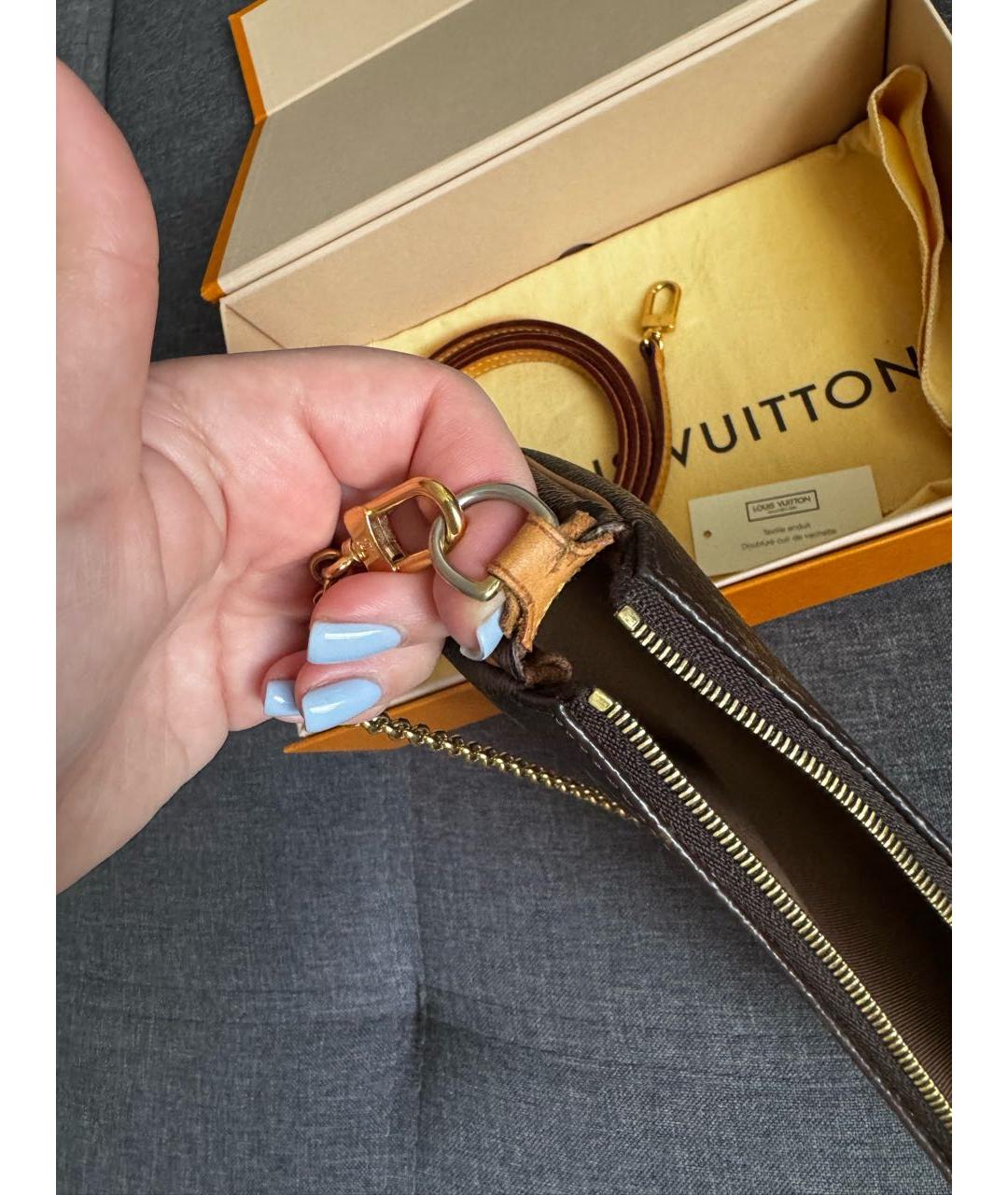 LOUIS VUITTON Коричневая сумка с короткими ручками из канвы, фото 7