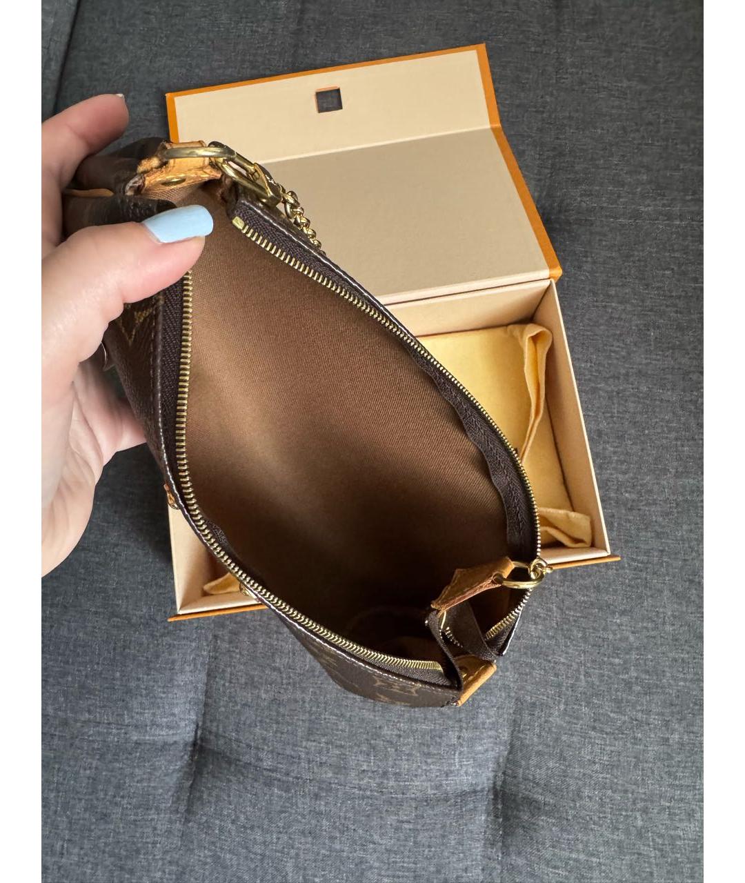 LOUIS VUITTON Коричневая сумка с короткими ручками из канвы, фото 4
