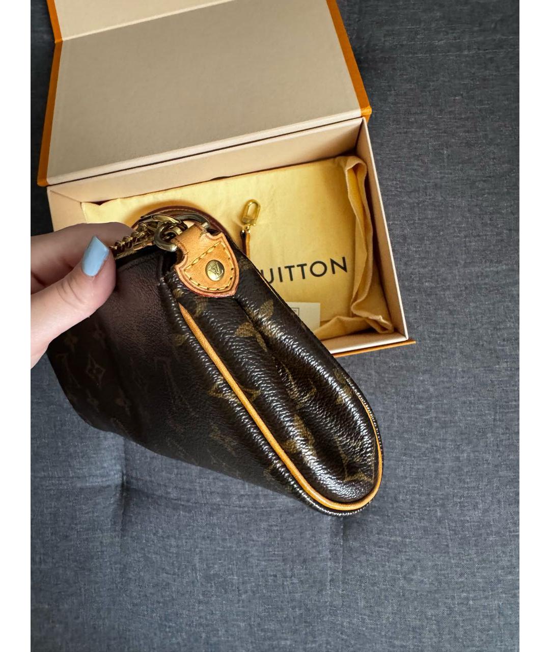 LOUIS VUITTON Коричневая сумка с короткими ручками из канвы, фото 5