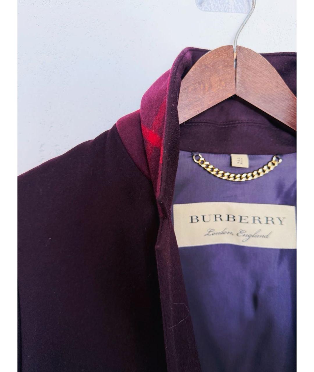 BURBERRY Фиолетовое кашемировое пальто, фото 4