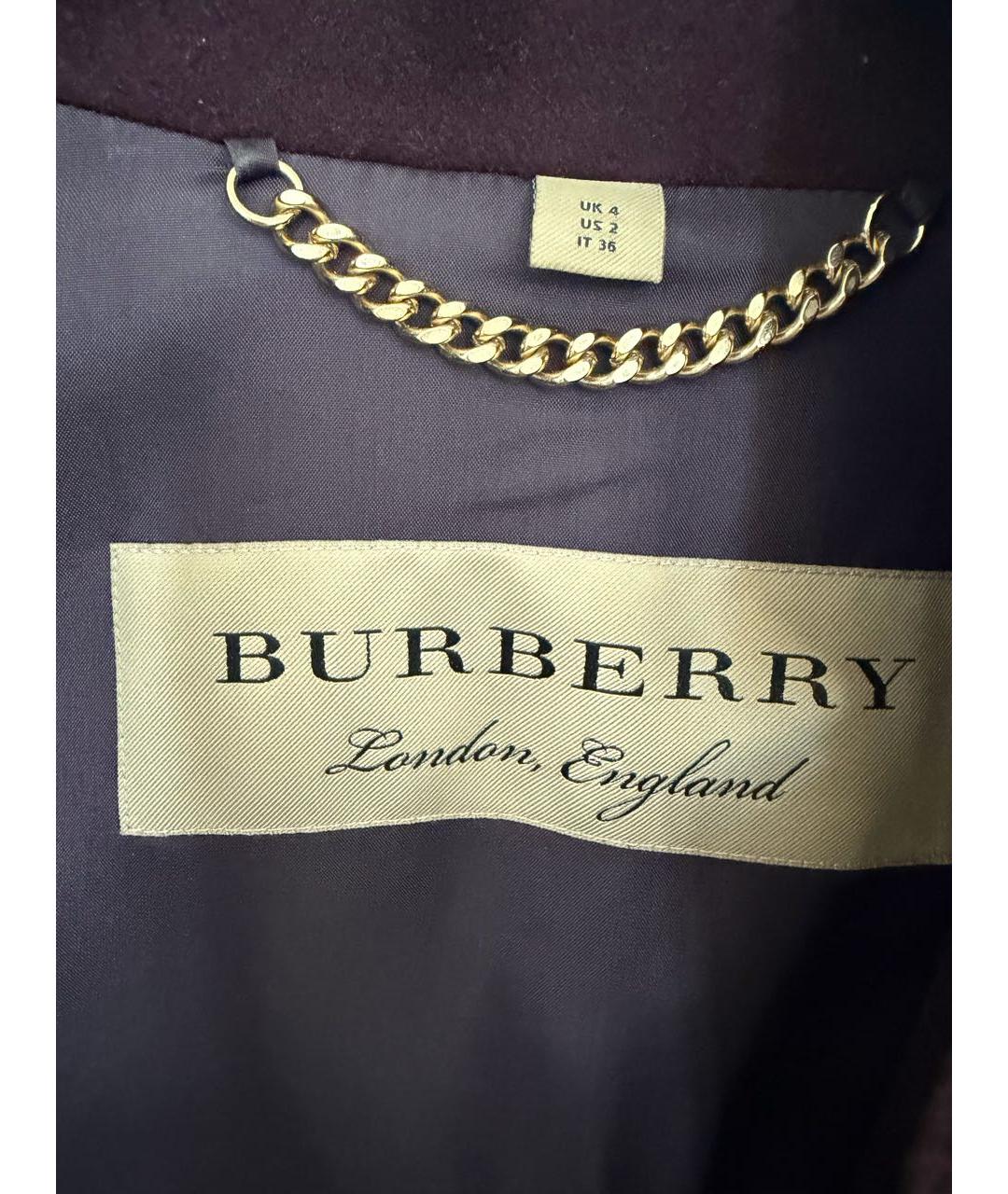 BURBERRY Фиолетовое кашемировое пальто, фото 3
