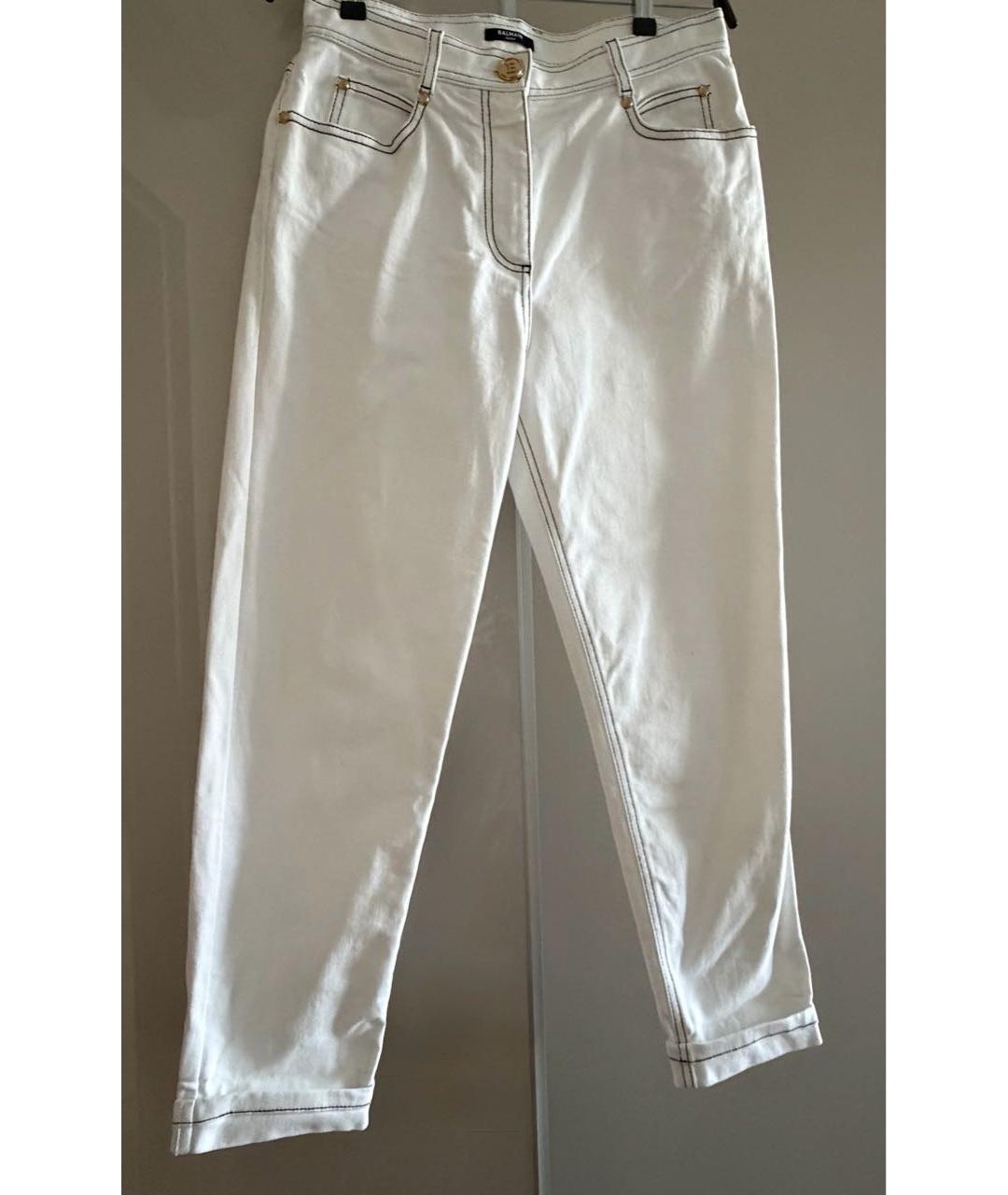 BALMAIN Белые хлопко-эластановые джинсы слим, фото 5