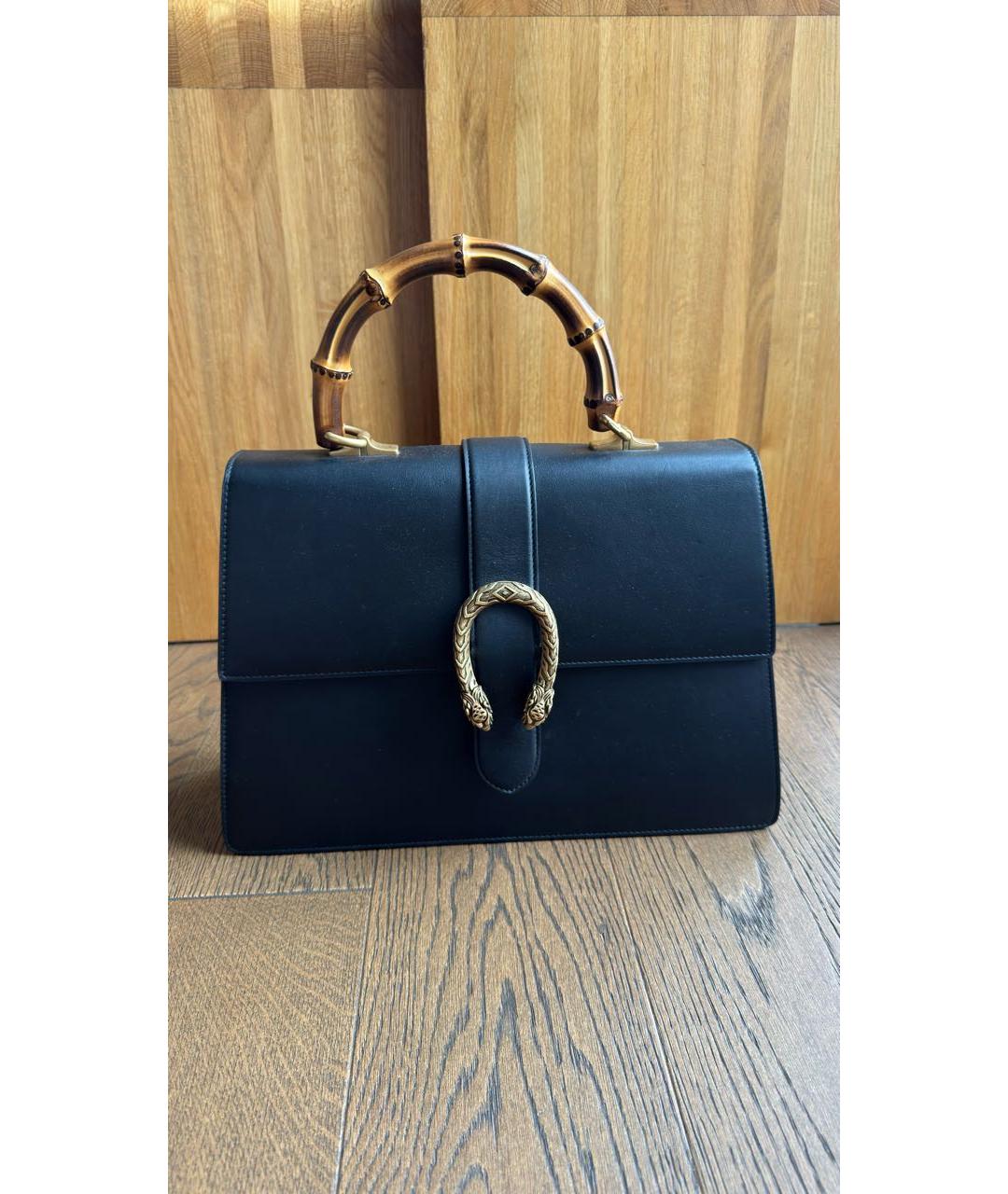 GUCCI Черная кожаная сумка с короткими ручками, фото 3