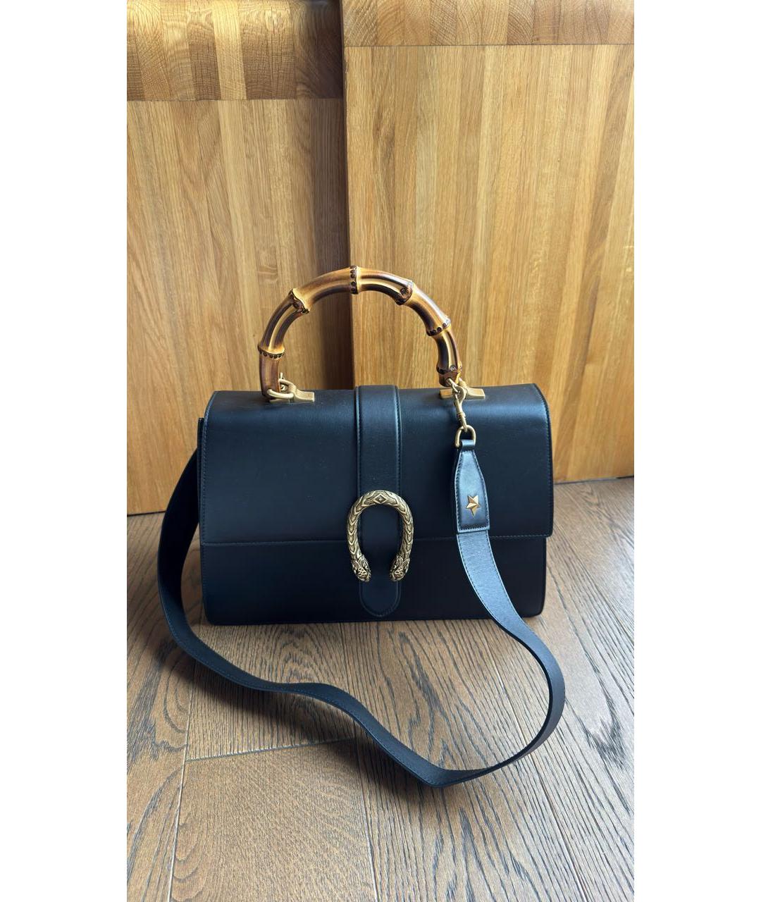 GUCCI Черная кожаная сумка с короткими ручками, фото 9