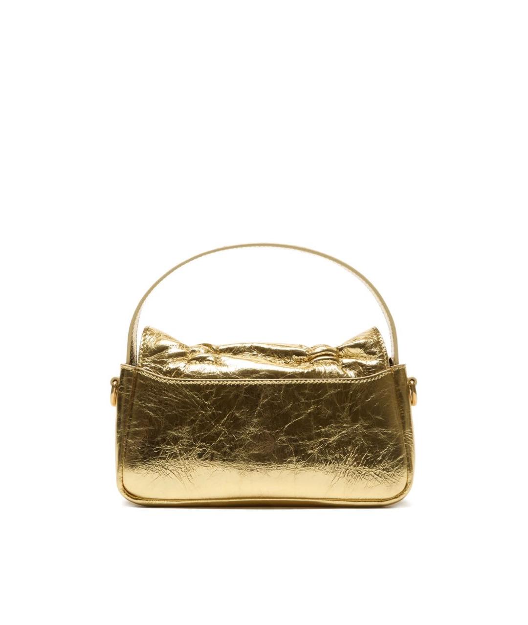 ACNE STUDIOS Золотая кожаная сумка через плечо, фото 5