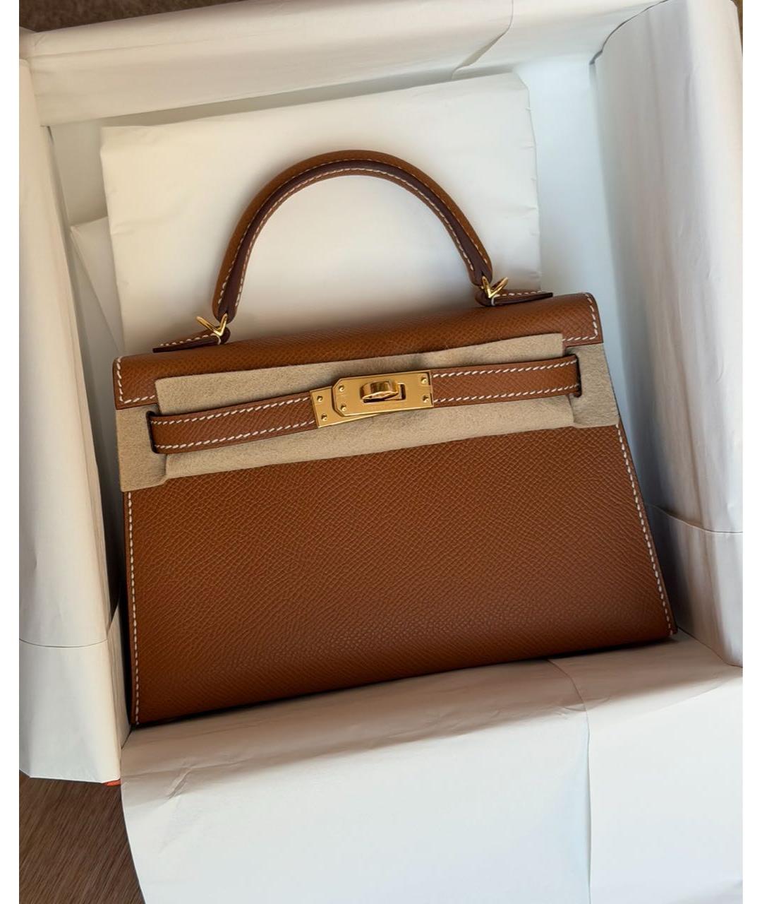 HERMES Коричневая кожаная сумка через плечо, фото 2