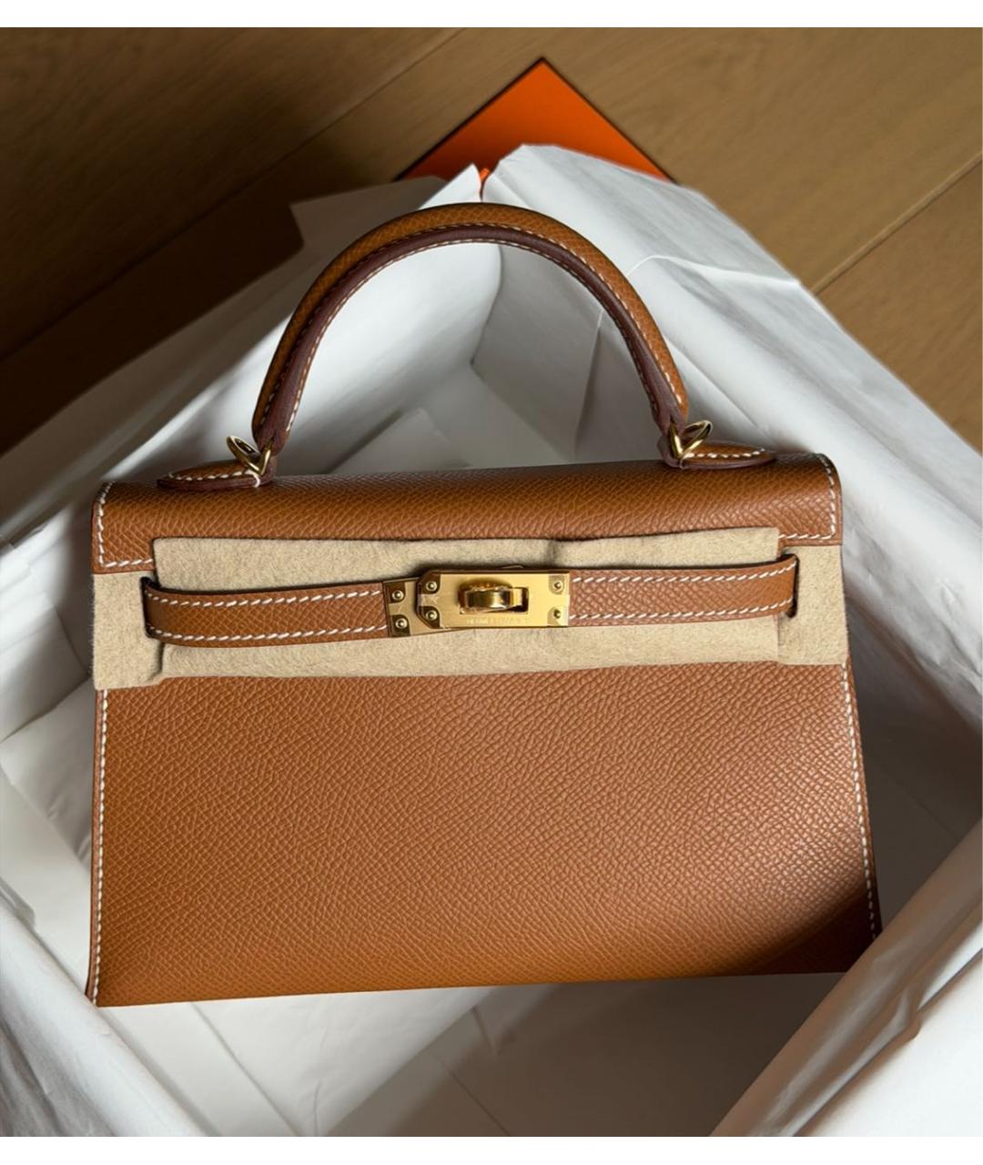 HERMES Коричневая кожаная сумка через плечо, фото 3