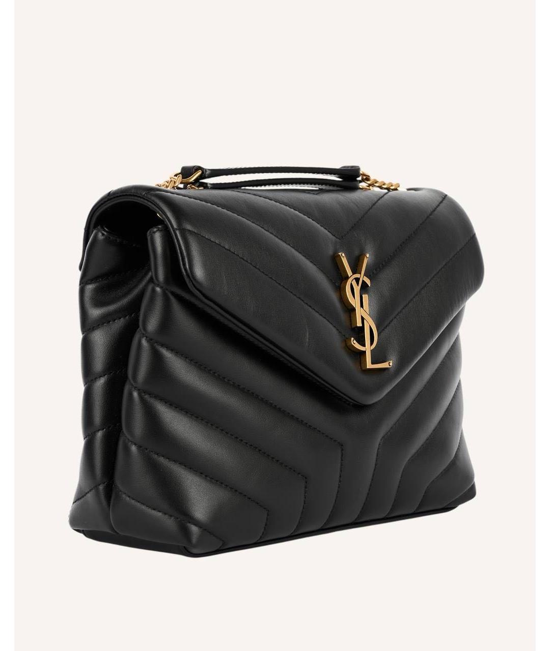 SAINT LAURENT Черная кожаная сумка через плечо, фото 2