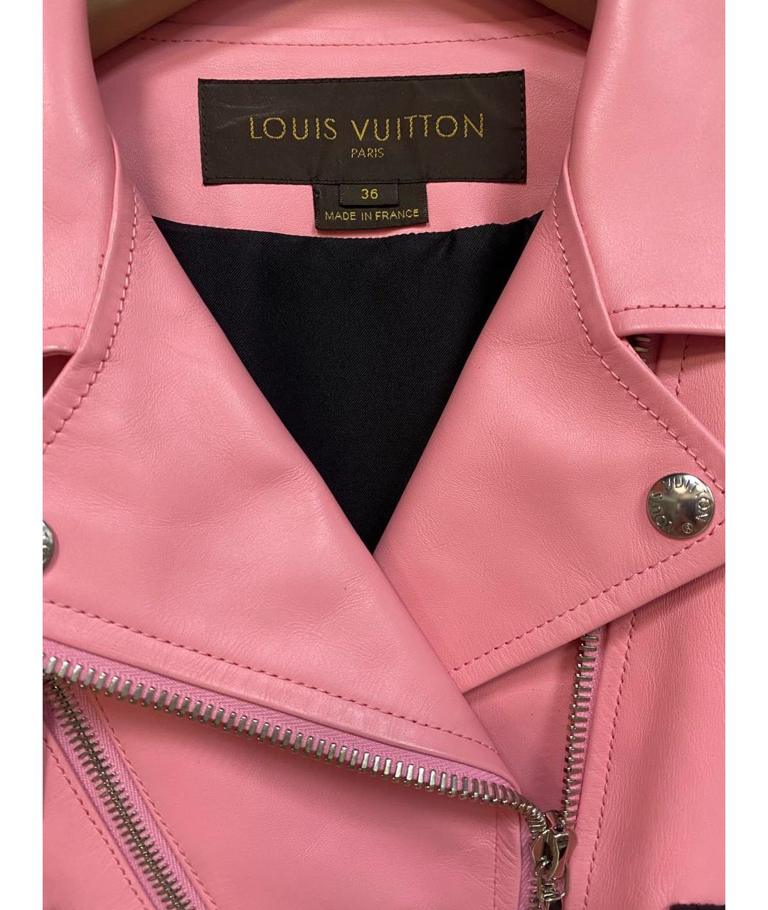 LOUIS VUITTON Розовая кожаная куртка, фото 3