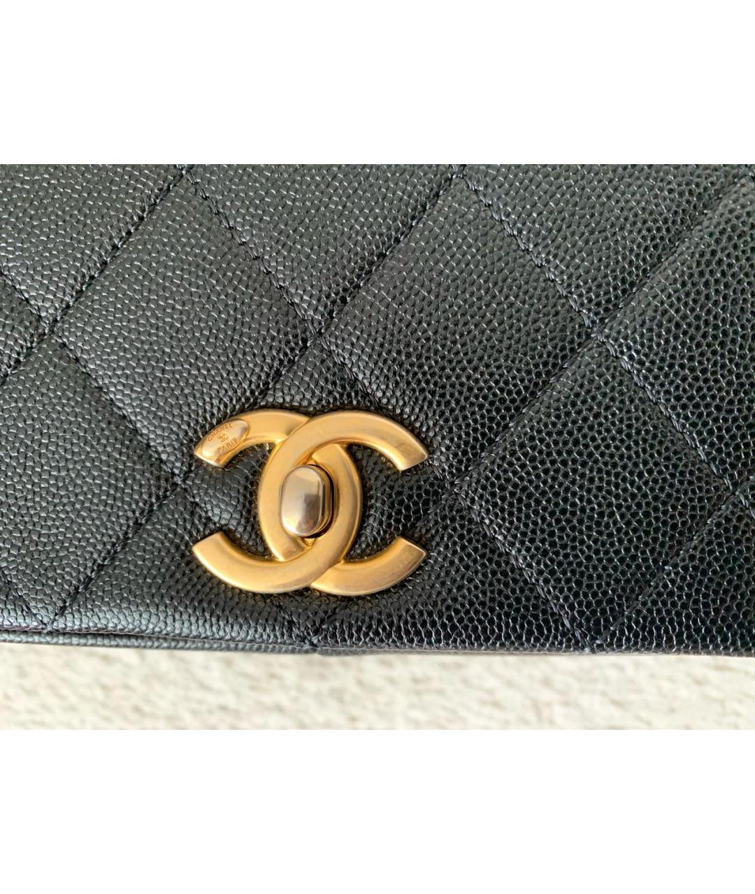 CHANEL Черная кожаная сумка через плечо, фото 6