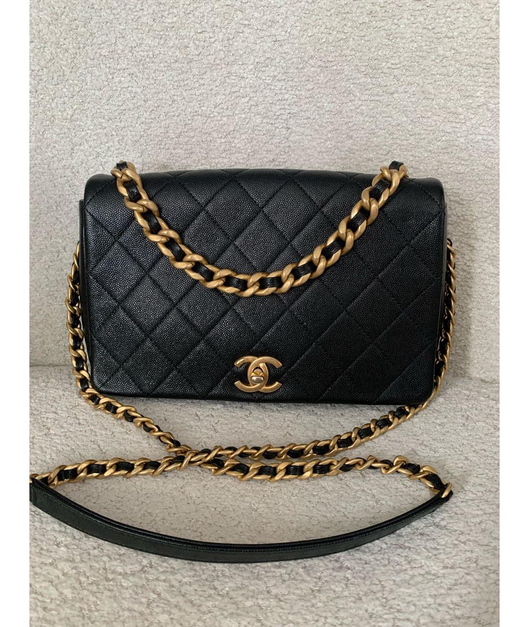 CHANEL Черная кожаная сумка через плечо, фото 8