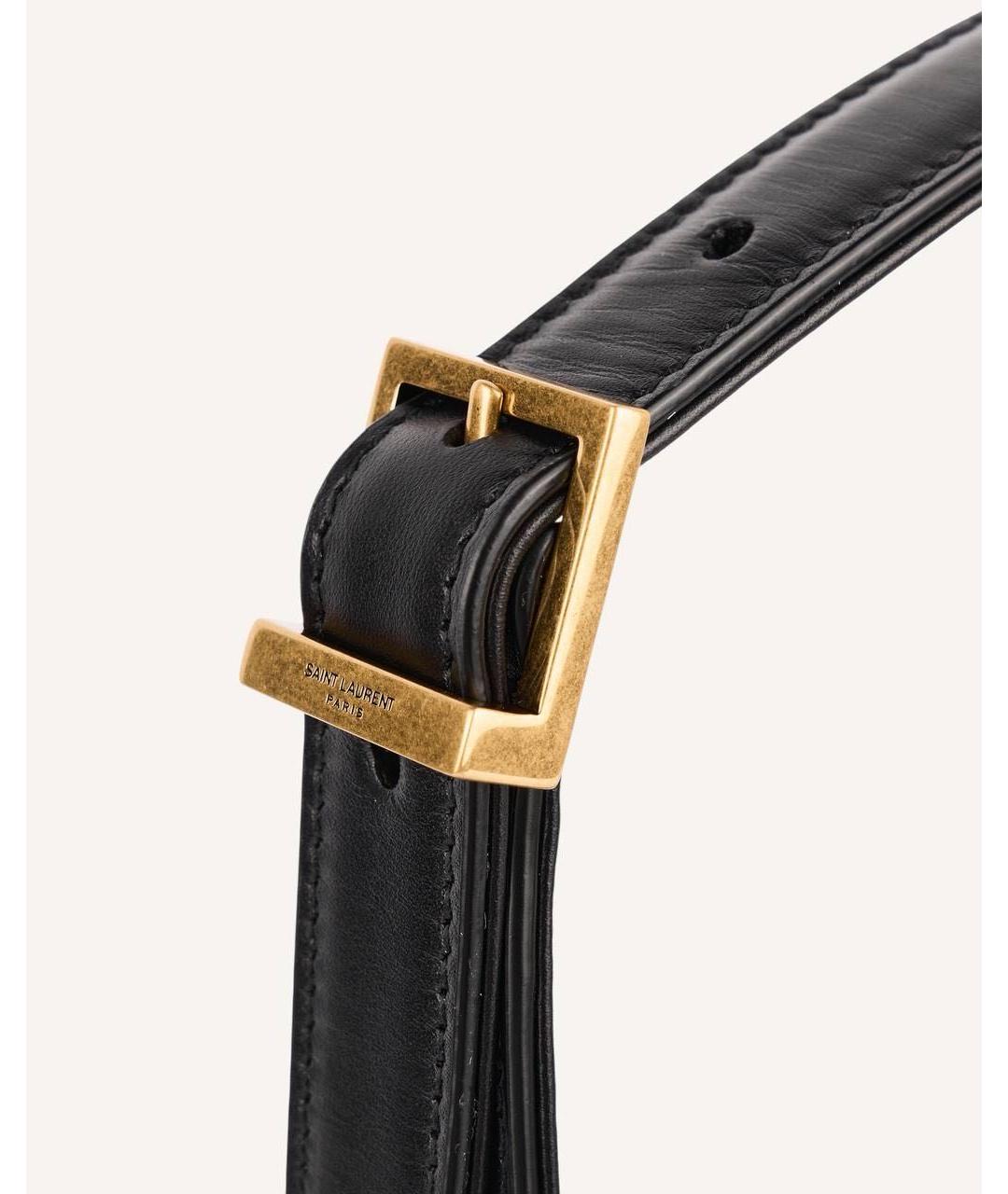 SAINT LAURENT Черная кожаная сумка с короткими ручками, фото 5