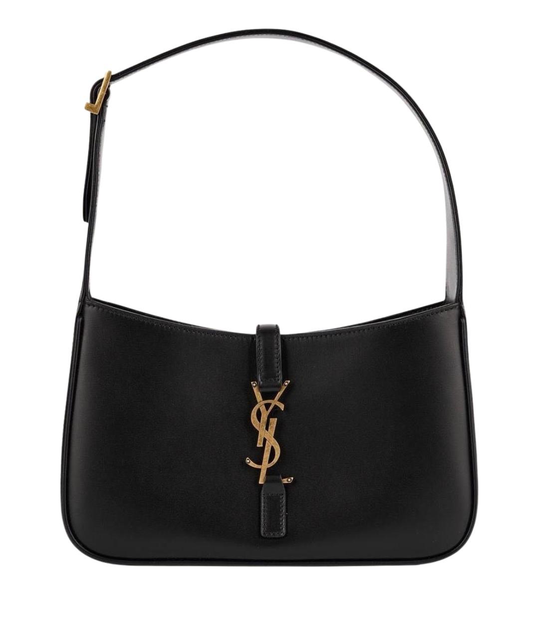 SAINT LAURENT Черная кожаная сумка с короткими ручками, фото 1