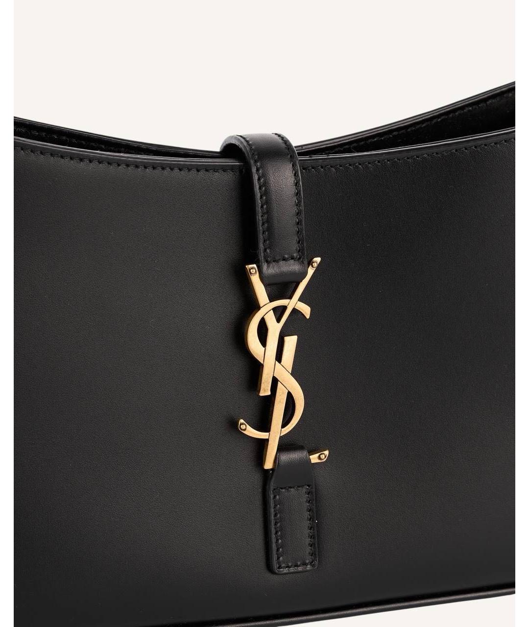 SAINT LAURENT Черная кожаная сумка с короткими ручками, фото 4