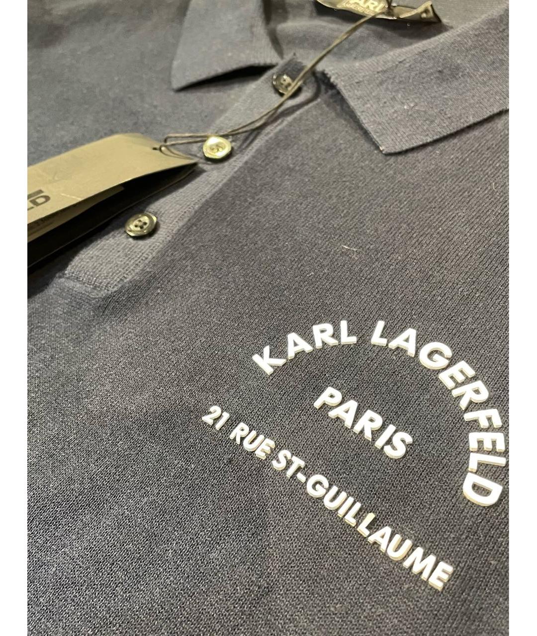 KARL LAGERFELD Темно-синий хлопковый джемпер / свитер, фото 5
