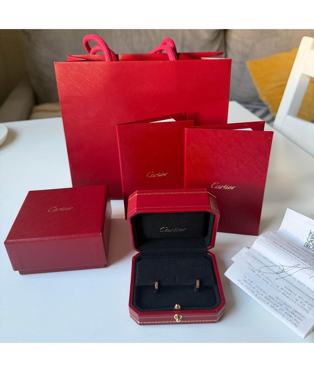 CARTIER Золотые серьги из розового золота, фото 6