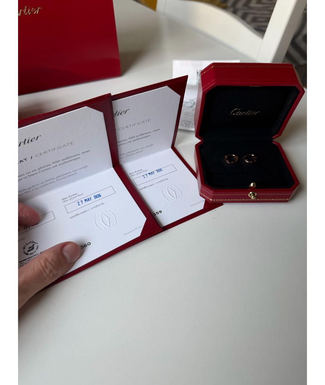 CARTIER Золотые серьги из розового золота, фото 4